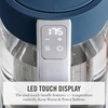 image:imageMartha Stewart Electric Kettle with Removable Stainless Steel Tea Infuser Glass Carafe17L 7 Cups Hot Water Boiler 4 Presets Keep Warm amp Auto ShutOff Cordless 360 Swivel Base Linen CreamIndigo Blue